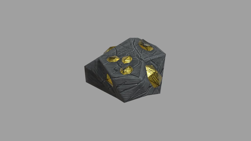 Stylized Gold Ore - Game Ready