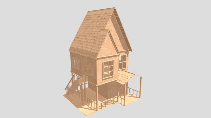 Stick House in Blender and other formats 3D Model