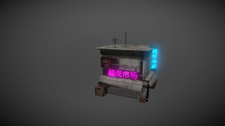 Cyberpunk House 3D Model