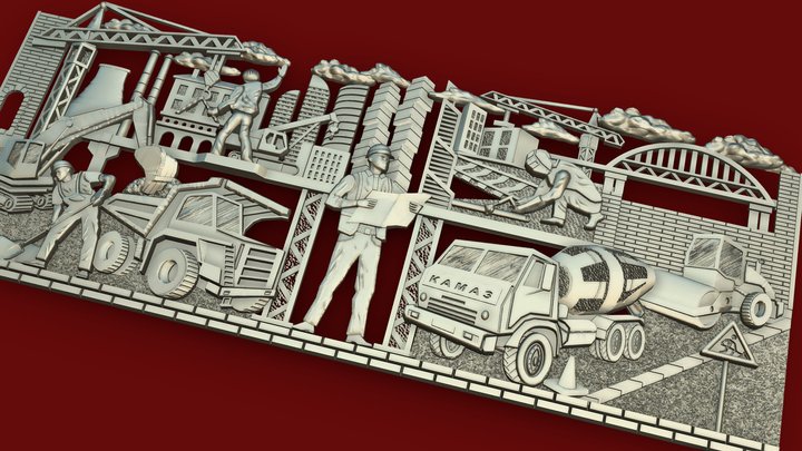 Барельеф | Строители 3D Model