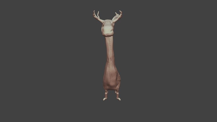 Muckla älg_staende_3 3D Model