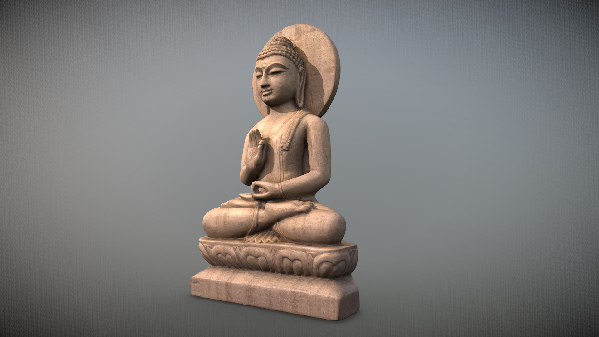 3D model Buddha statuette Low poly - This is a 3D model of the Buddha statuette Low poly. The 3D model is about a statue of a seated buddha.