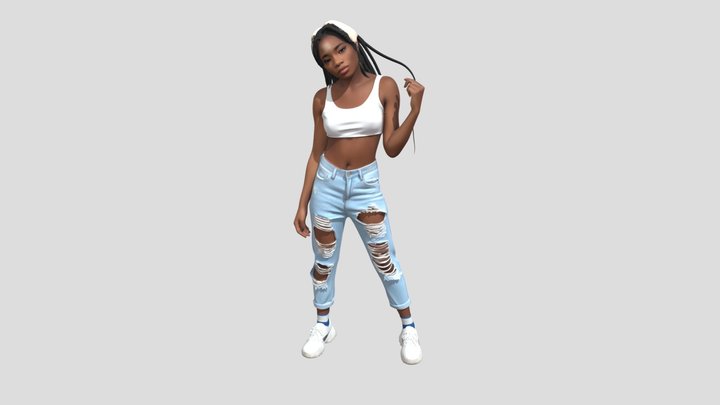 Ripped Denim Street Style – Modello 3D gratuito STL