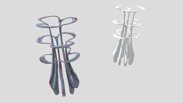 Flower Art Instalation ArtDecor 3D Model