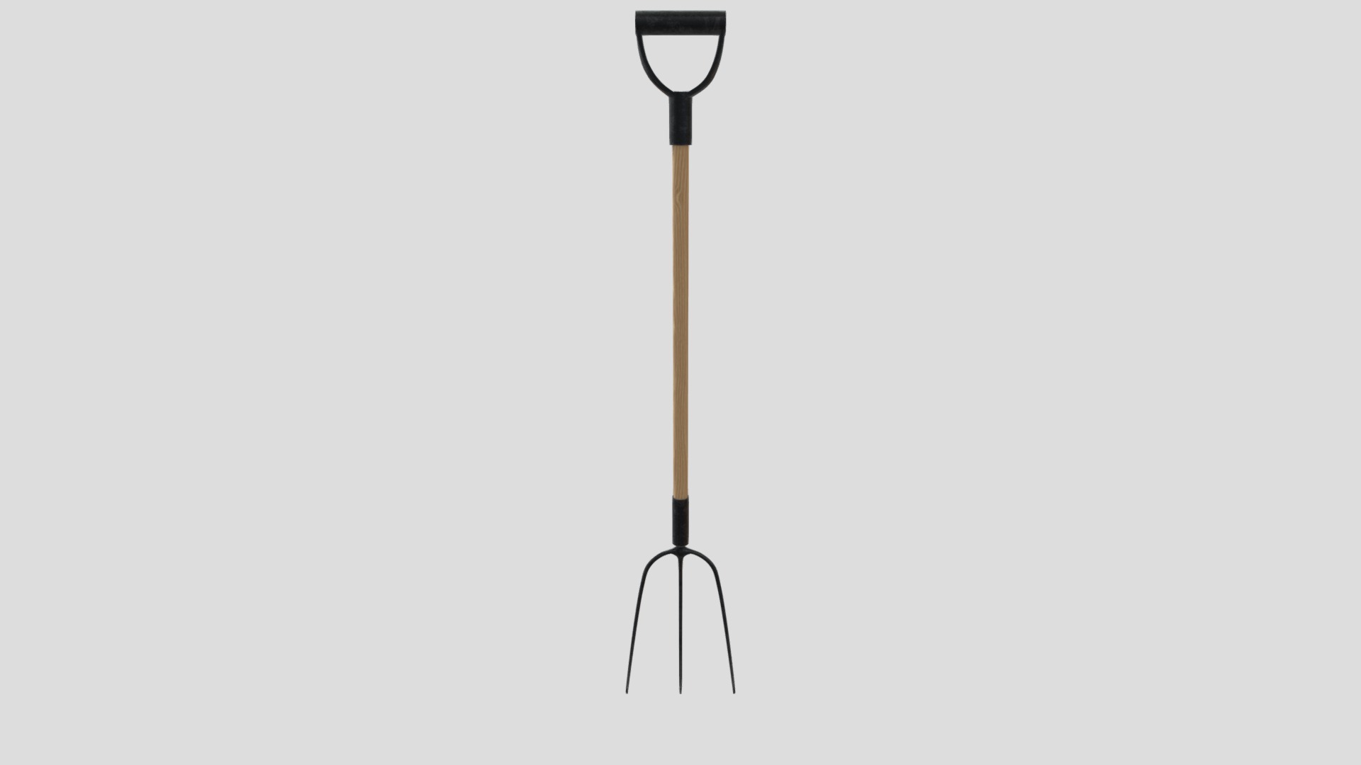 3D model Three-tined pitchfork - This is a 3D model of the Three-tined pitchfork. The 3D model is about a black and white lamp.