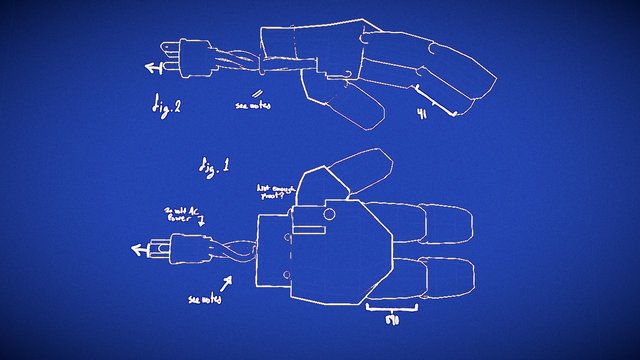 Blue Print: Ravin's Hands 3D Model