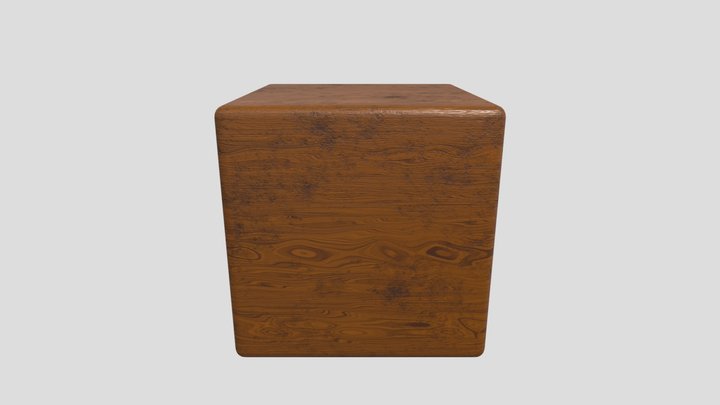Wood Texture On Rounded Cube 3D Model