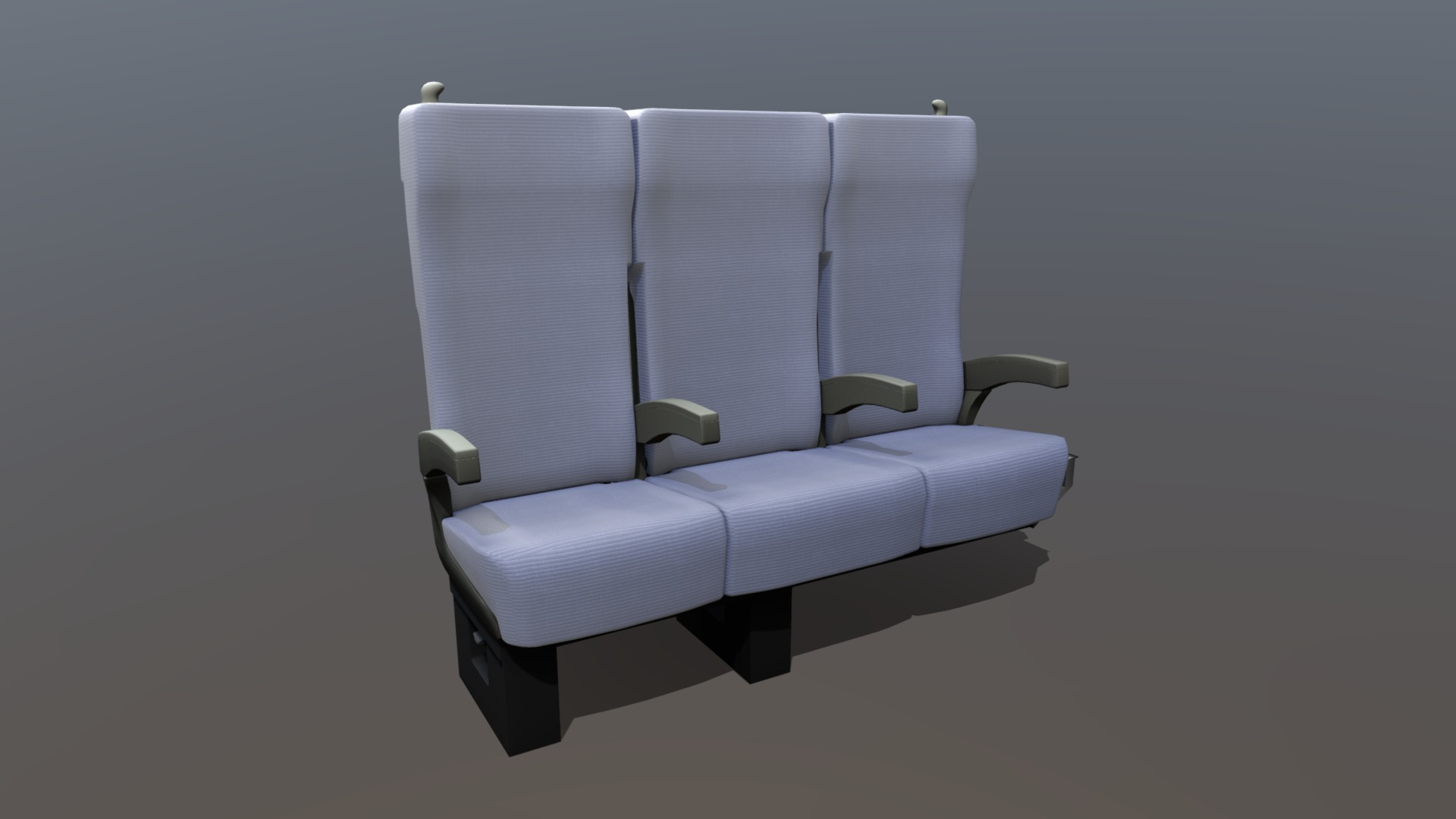 3D model Train seat 020 - This is a 3D model of the Train seat 020. The 3D model is about a couple of white chairs.