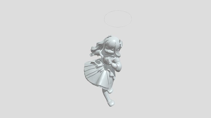 Anime girl in school uniform 3D Model