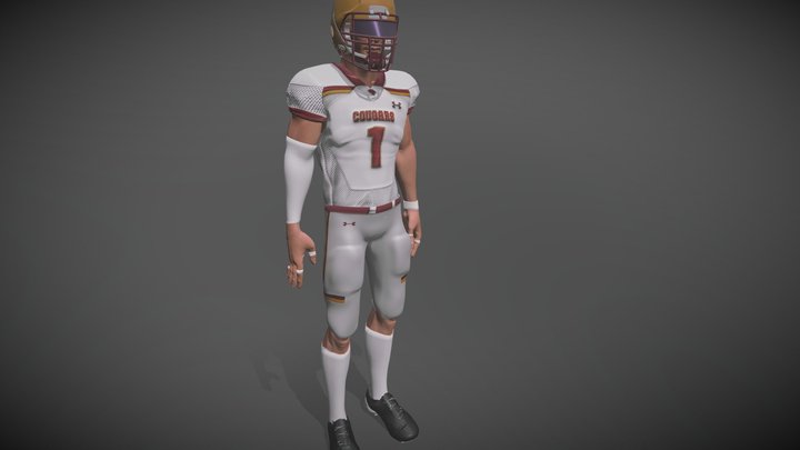 American Football Player 3D Model