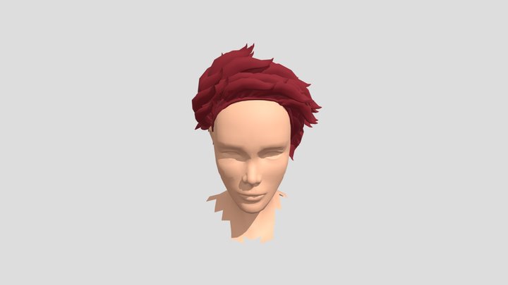 Female Hair-short Curly 3D Model