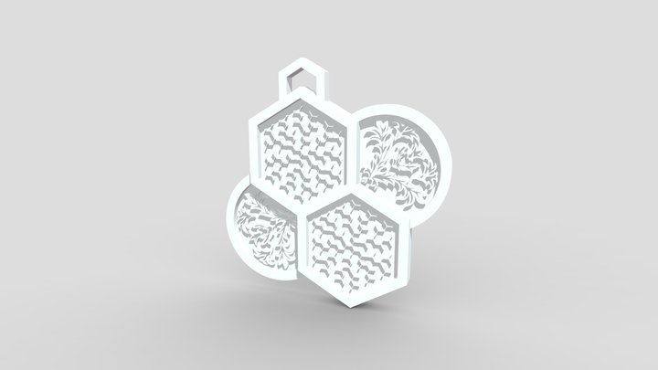 Honey Cone Necklace 3D Model