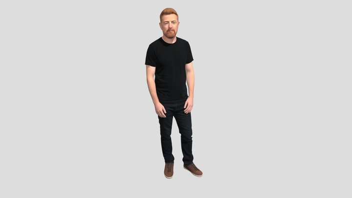 Red-Haired Man in a Black T-Shirt – Kostenloses 3D-Modell STL