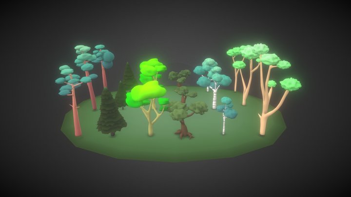 Lowpoly Trees 3D Model