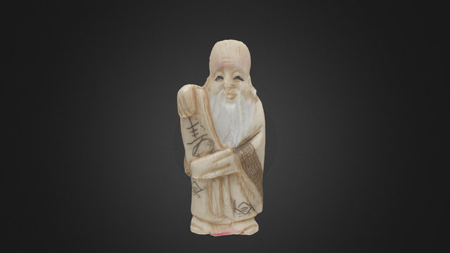 Pequeña Talla Japonesa en hueso 3D Model