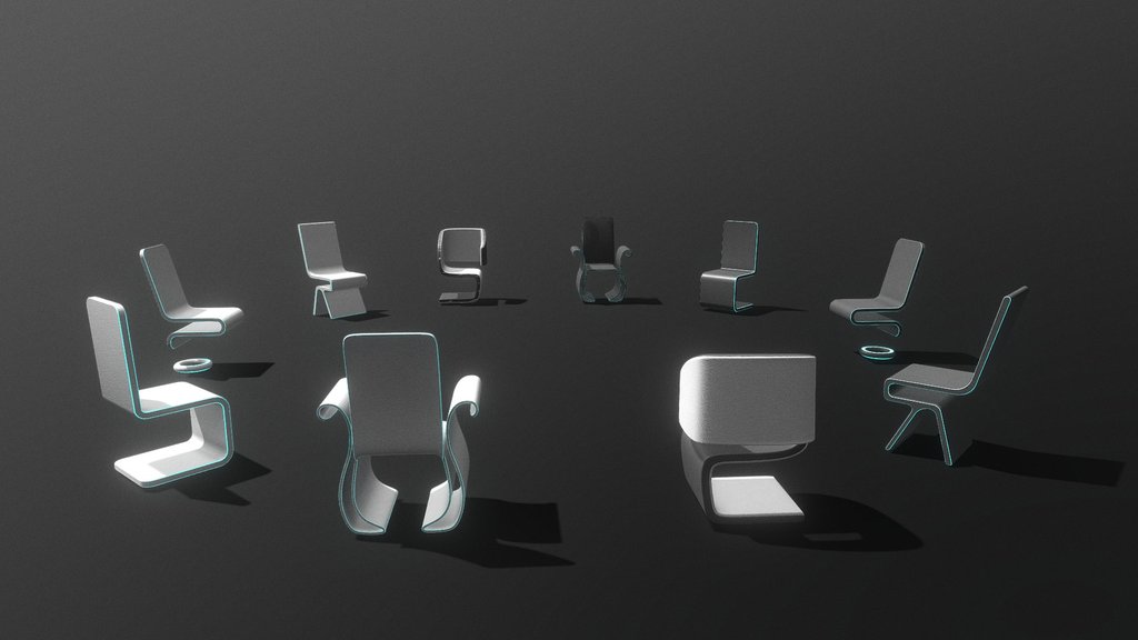 Minimalistic Sci-fi Chairs Free