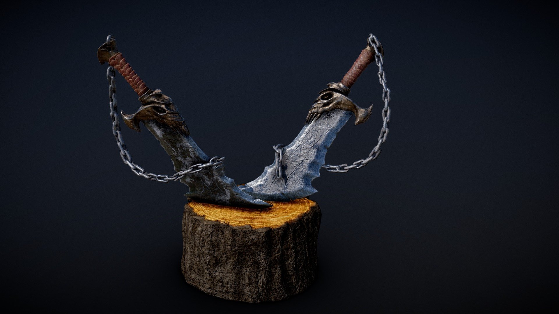 The Blades of Chaos - 3D model by Raiden (@raiden_x) [10cac87] - Sketchfab