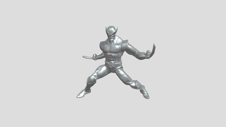 action figure in yellow and blue costume with c 3D Model