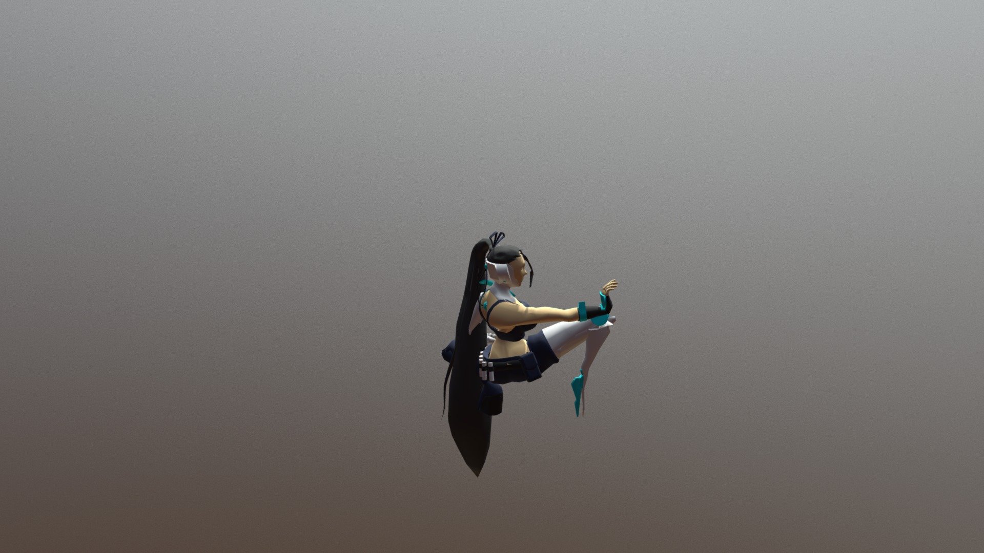 Crouch High Kick for profil view