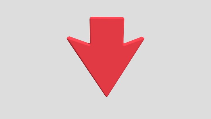 Simple Red Arrow 3D Model