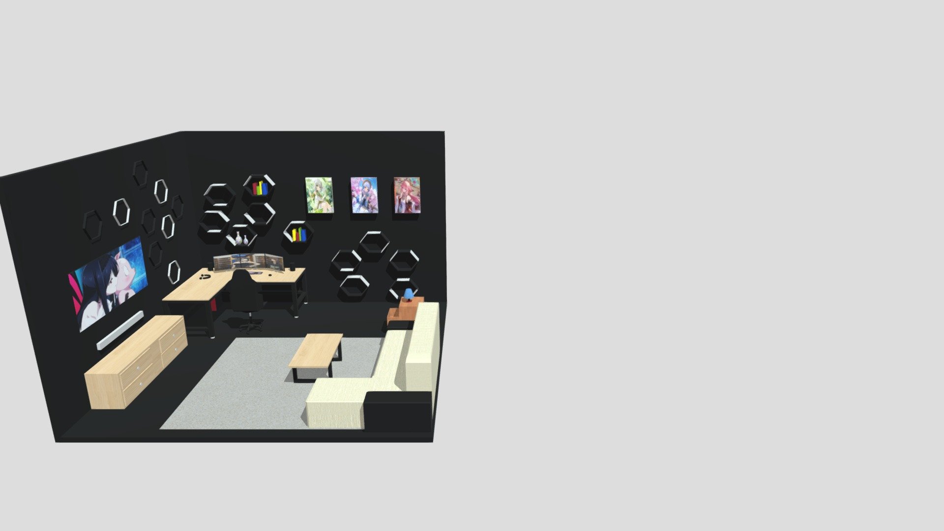 Low Poly Game Room Download Free 3d Model By Megahope 10d61e2 Sketchfab 1918