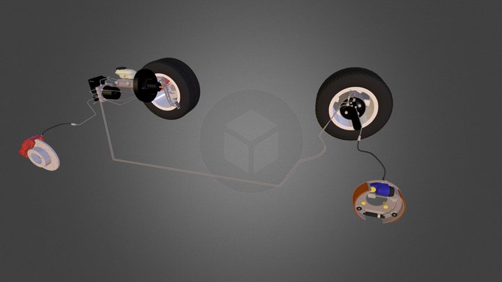 Car Braking System 3D Model