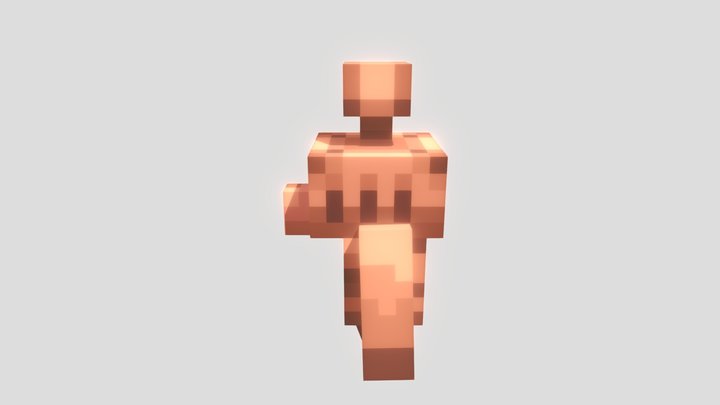 Copper golem Walk Animation 3D Model