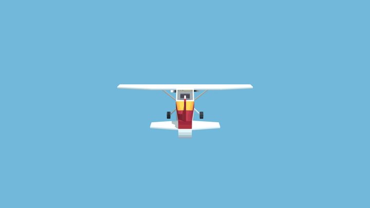 Lowpoly Monoplane Aircraft 3D Model