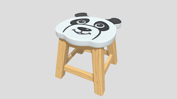 Child Step Stool Panda 3D Model