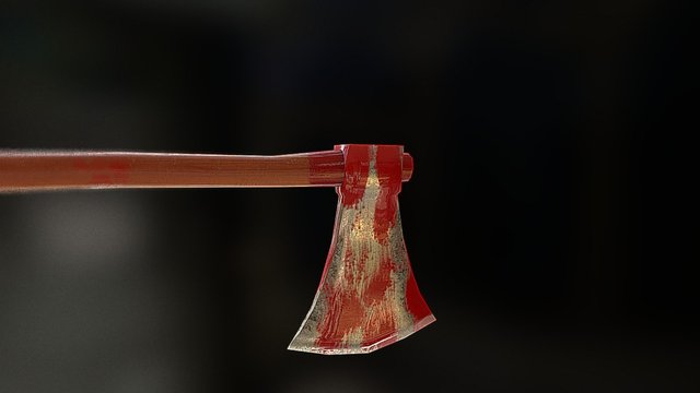 Wooden-handled axe 3D Model