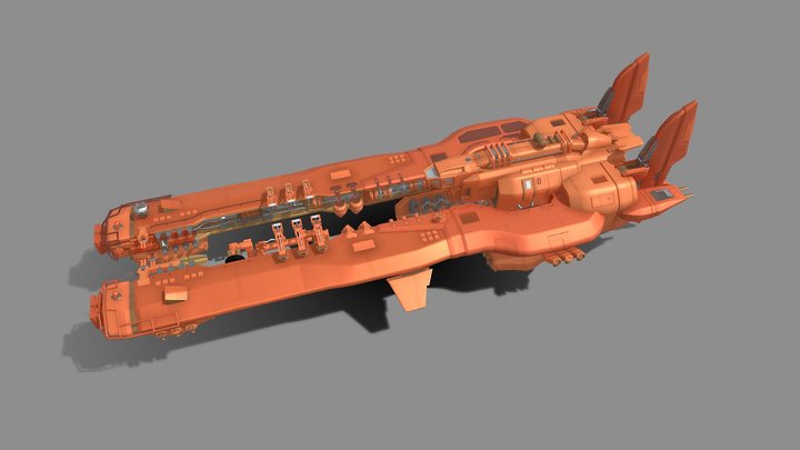 Small Science Vessel Fbx 3D Model