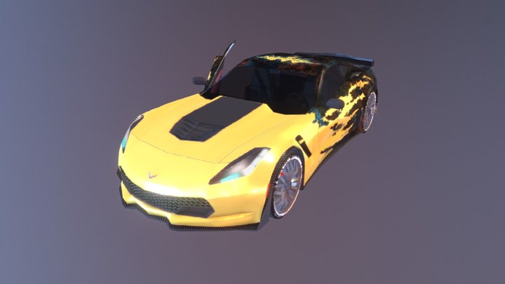 Low Poly Chevrolet Corvette Z06 3D Model