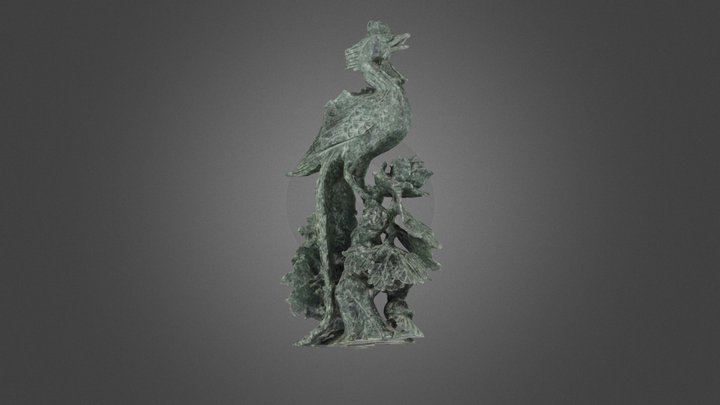 Jade Phoenix Statuette 3D Model