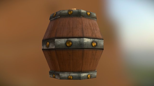 Lowpoly Barrel 3D Model