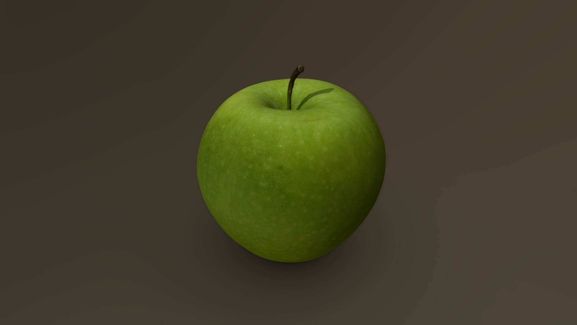 3D model Granny Smith Apple 01 - This is a 3D model of the Granny Smith Apple 01. The 3D model is about a green apple with a stem.