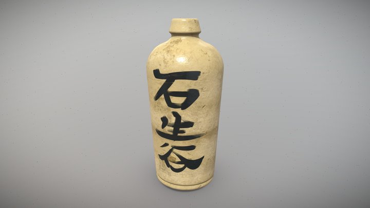Edo Period Sake Bottle 3D Model