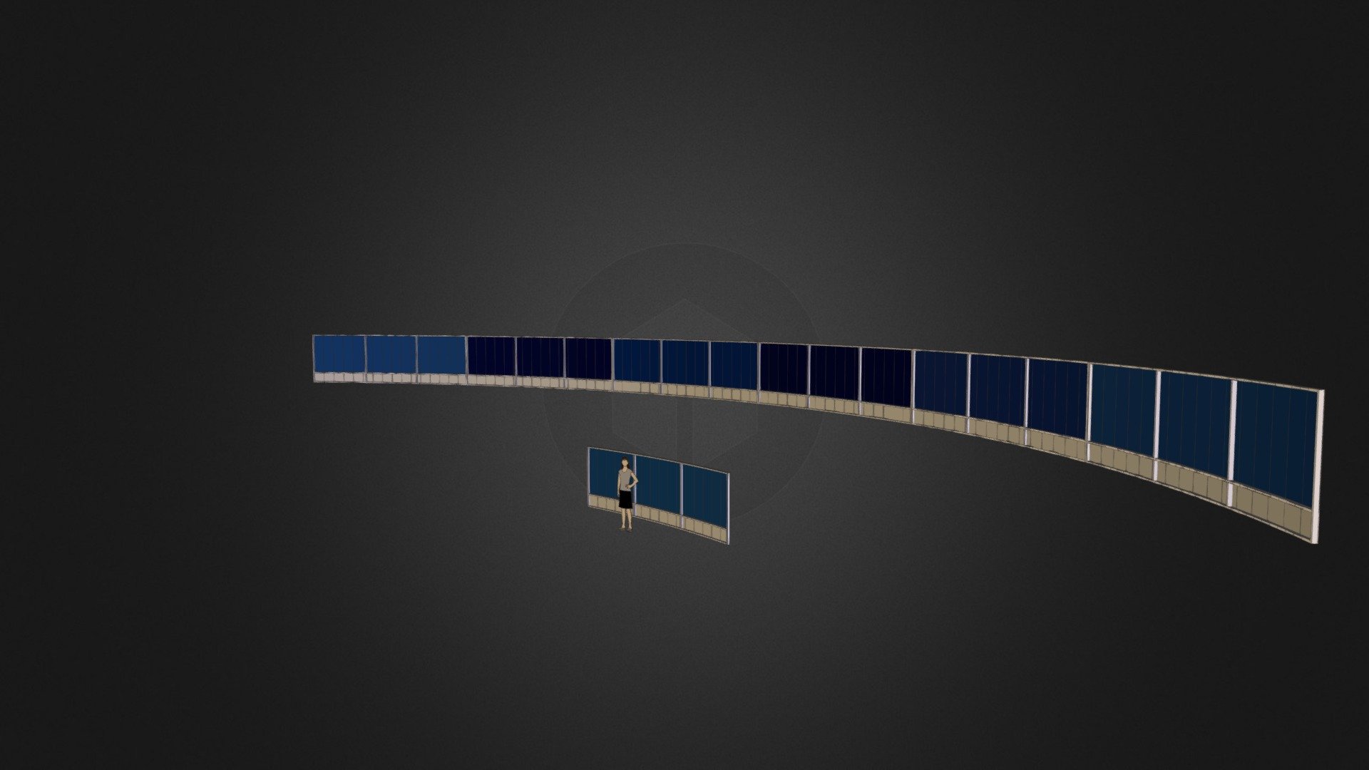 Curved Fabric Header - Code:HEDR-CVFBH — Sketchfab embed 3D viewer