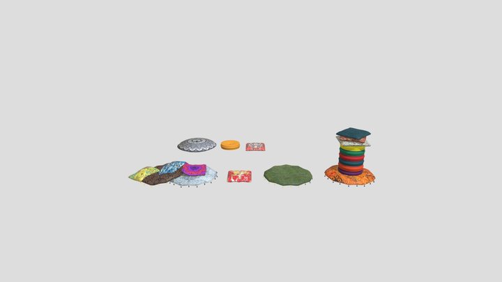 Sitting Cushions 3D Model