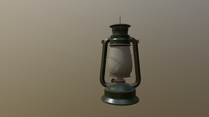 Old Oil Lamp 3D Model