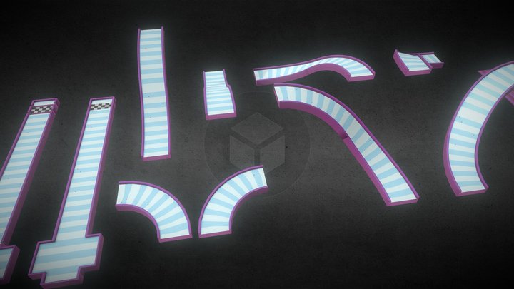 Low Poly Platforms Pack 3D Model