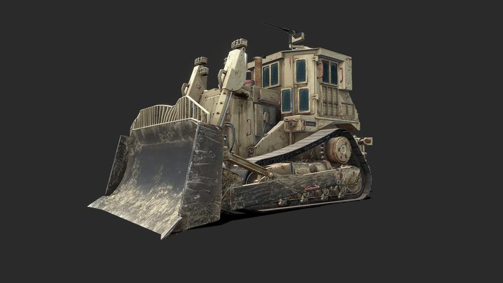 Caterpillar D9R Armored Dozer - Eat3D 3D Model