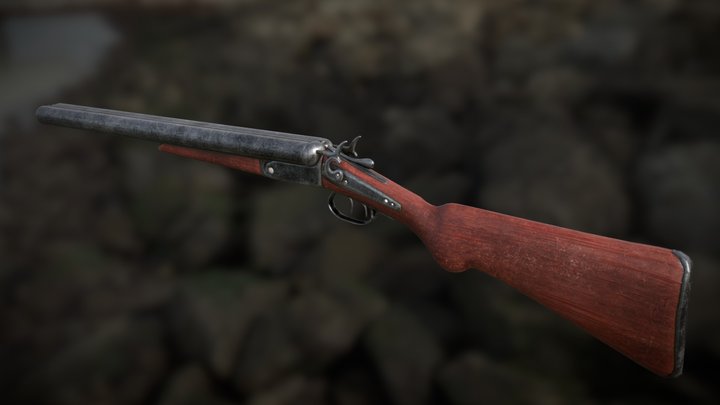 “Wyatt Earp” Double Barreled Shotgun, USA 1868 3D Model