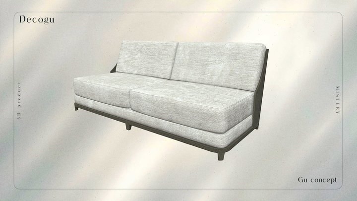 Modern Minimalist Sofa - Decogu for Luxe Spaces 3D Model