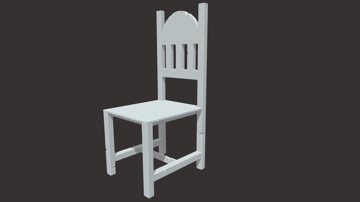 Old Wooden Chair 3D Model
