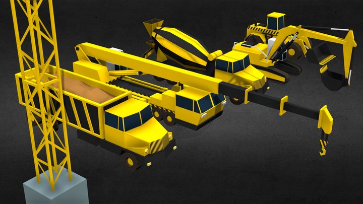 TUF: Construction Vehicles Pack 3D Model