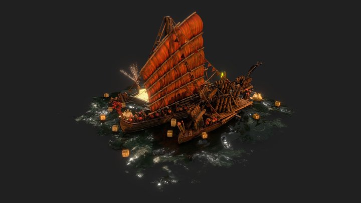 Firework Boat 3D Model