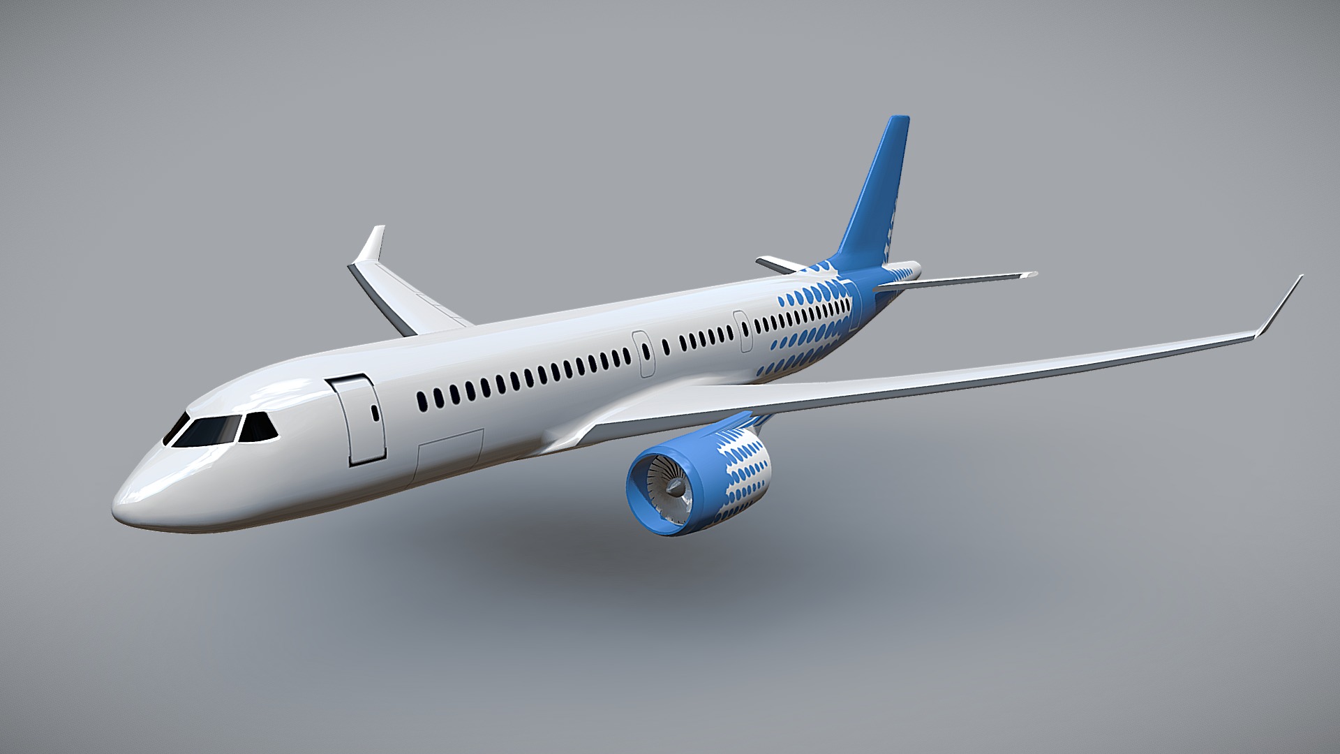 3D model Bombardier CS-300 jetliner - This is a 3D model of the Bombardier CS-300 jetliner. The 3D model is about a white airplane in the sky.