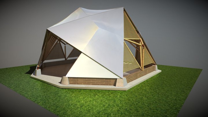 BAMBOO TENT SHELTER DICO BAKED 3D Model