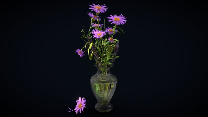 Still Life: Flowers in a Vase 3D Model