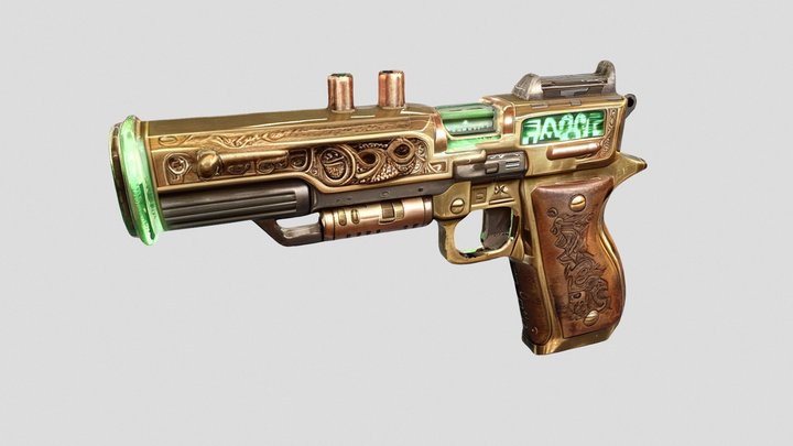 Steampunk-(X)-Handgun-I